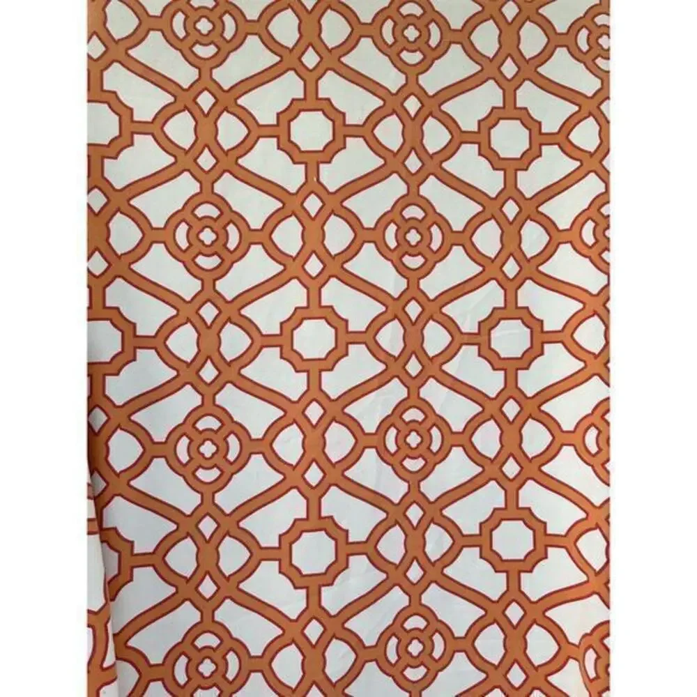 King Duvet Cotton Cream Orange Lattice Chain link MODERN 1 Sham Hand Made
